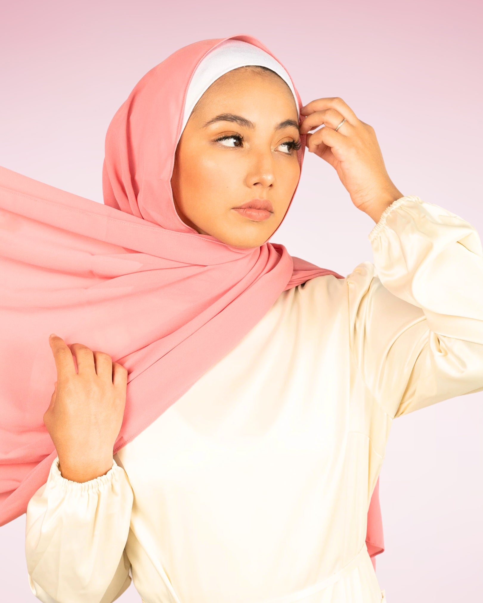 Georgette Chiffon - Salmon Pink